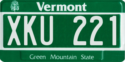 VT license plate XKU221