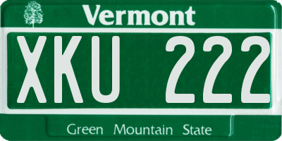 VT license plate XKU222