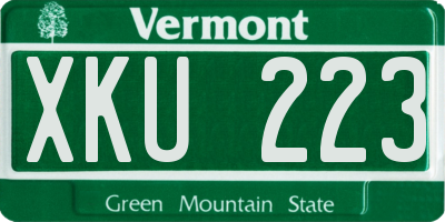 VT license plate XKU223
