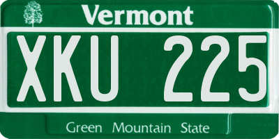 VT license plate XKU225