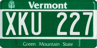 VT license plate XKU227