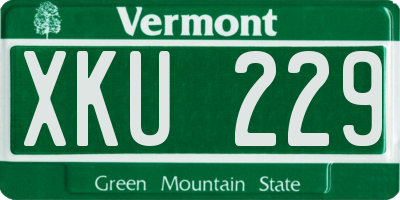 VT license plate XKU229