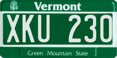 VT license plate XKU230