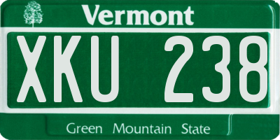 VT license plate XKU238