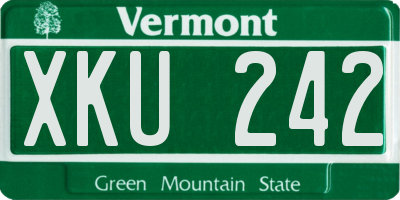 VT license plate XKU242