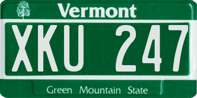 VT license plate XKU247