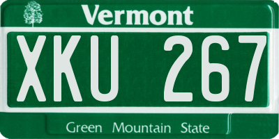 VT license plate XKU267