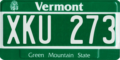 VT license plate XKU273