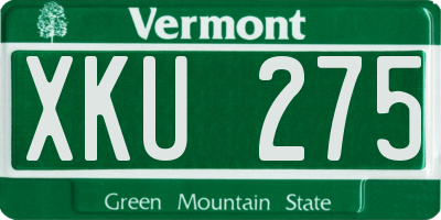 VT license plate XKU275