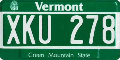 VT license plate XKU278