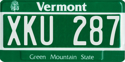 VT license plate XKU287