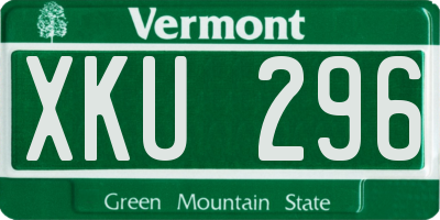 VT license plate XKU296