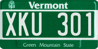 VT license plate XKU301