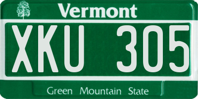 VT license plate XKU305