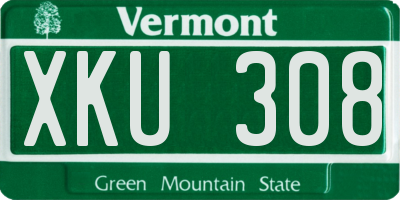 VT license plate XKU308