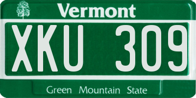 VT license plate XKU309