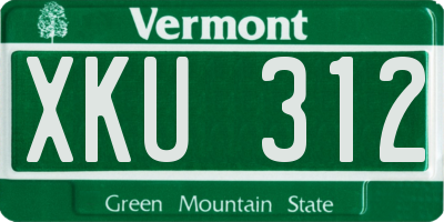 VT license plate XKU312