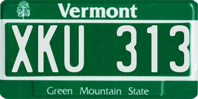 VT license plate XKU313