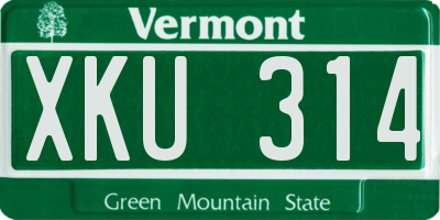 VT license plate XKU314