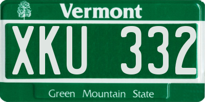 VT license plate XKU332