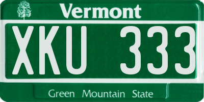 VT license plate XKU333
