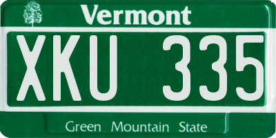 VT license plate XKU335