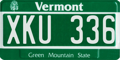 VT license plate XKU336