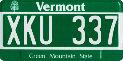 VT license plate XKU337