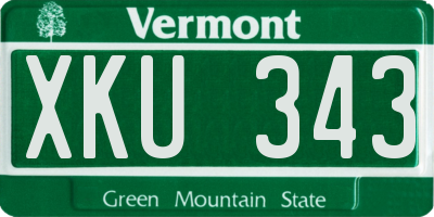 VT license plate XKU343