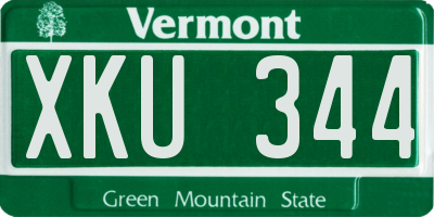 VT license plate XKU344