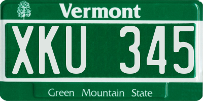 VT license plate XKU345