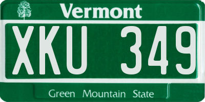 VT license plate XKU349