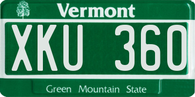 VT license plate XKU360