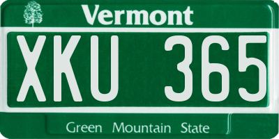 VT license plate XKU365