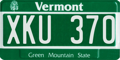 VT license plate XKU370