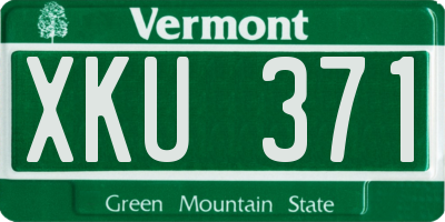 VT license plate XKU371