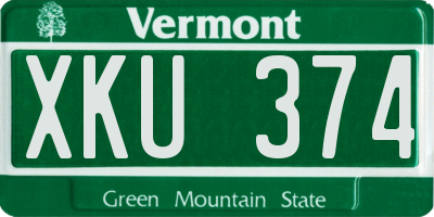 VT license plate XKU374