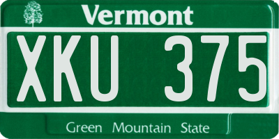 VT license plate XKU375