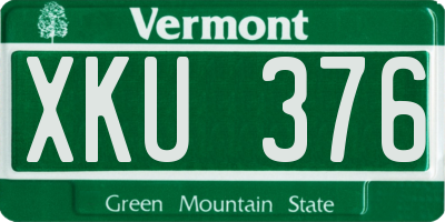 VT license plate XKU376