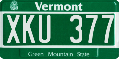 VT license plate XKU377