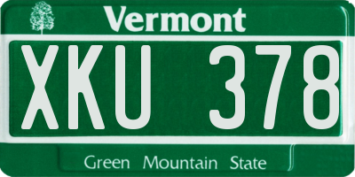 VT license plate XKU378