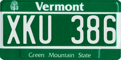 VT license plate XKU386