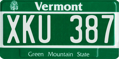 VT license plate XKU387