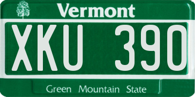 VT license plate XKU390