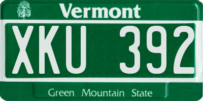 VT license plate XKU392
