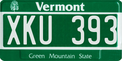 VT license plate XKU393
