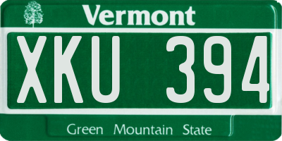 VT license plate XKU394