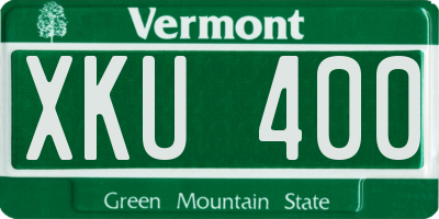 VT license plate XKU400