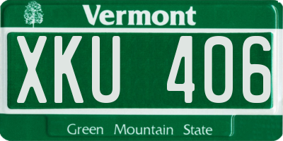 VT license plate XKU406