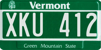 VT license plate XKU412